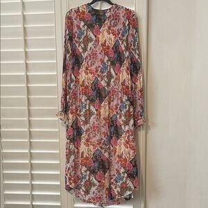 Anthropologie Multicolor Floral Long Sleeve Dress